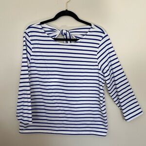 J. Crew blue and white striped shirt